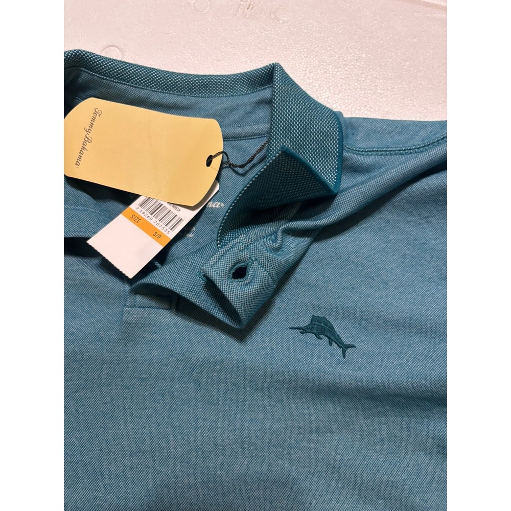 Tommy Bahama Polo NWT Playa To Win Maritime Blue Marlin Logo SS New Small - Picture 5 of 11